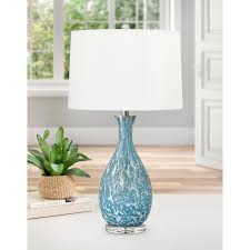 Medallion Lighting Nastrino 30 in. Blue & White Glass Table Lamp & Reviews 