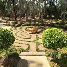 This Delightful Labyrinth At The St Theresa Centre Ormiston Near Brisbane Sits Close By The Sacred Beauty Of St Labyrinth Garden Prayer Garden Memorial Garden