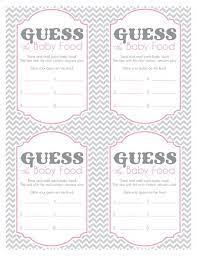 Baby Shower Game Cards For Guess The Baby Food Game Instant Download Printable Pink And Grey Chevr Baby Shower Game Cards Baby Food Game Baby Shower Planning