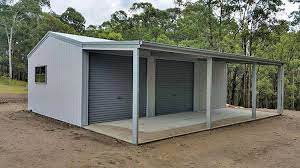Garage With Lean To 6m X 9m X 2 7m With 4m Lean To Genuine Colorbondsteel With Shale Grey Walls Windspray Doors Trim Fairdi Shed Shale Grey Farm Shed