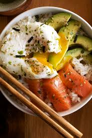 Salmon Sashimi Rice Bowl Set The Table