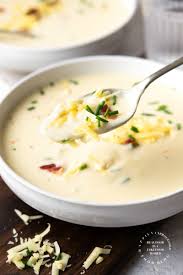 Add the chicken broth and heavy cream, . Creamy Potato Soup Without Bacon Happily Unprocessed