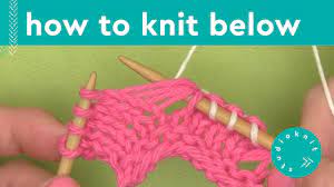 Insert the needle into the center of the stitch in the row below and knit it, then drop the unworked stitch off the needle : How To Knit Below K1b K2b K3b K4b Youtube