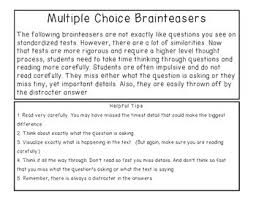 Multiple Choice Brain Teasers By Verbivore Teachers Pay Teachers