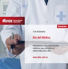 Vor 1 tag · el 3 de diciembre se festeja el día nacional del médico y el día panamericano del médico, establecido por la organización panamericana de la … 3 De Diciembre Dia Del Medico Adox