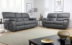 Beaumont Grey Leather Recliner Sofa Grey Leather Sofa Living Room Grey Leather Reclining Sofa Leather Sofa Living Room