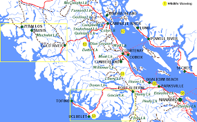 Central Vancouver Island Map Central Vancouver Island Area Of British Columbia