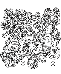 These are great for schools and the work place when adding a little festive decoration to your surrounding environment. Stars Hearts Doodle Art Coloring Page Free Printable Coloring Pages For Kids