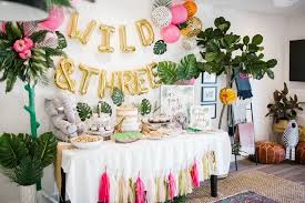 Young Wild And Three Birthday Party Decorations Kidsbirthdayparty Kidsbirthdaypa 3rd Birthday Party For Girls Girls Birthday Party Themes Wild Birthday Party