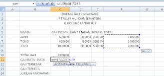 Cara Menggunakan Rumus Microsoft Excel 2007 Sum Average Max Min Dan Count Teknik Informatika