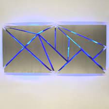 Fracture Lighted Metal Wall Art Sculpture With Led Color Changing Lighting Wall Sculpture Art Abstract Metal Wall Art Metal Wall Art