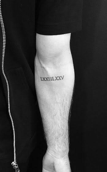 Small Tattoos for Men | Mens roman numeral tattoo forearm, Date tattoo ideas for men roman numerals, Small tattoos for guys