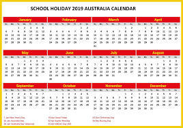 Australia 2019 School Holidays Printable Calendar Holiday Calendar Printable Printable Calendar Template Calendar Printables