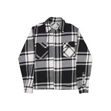 Black And White Flannel Mens Stencil Flannel Shirt From The Pre S S2019 Off White C O Virgil Abloh Collection In Black And White Off White Flannel Shirts Flannel Shirt