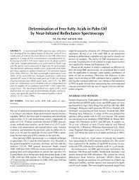 Plo 283 jalan besi satu, pasir gudang industrial estate, 81700 pasir gudang, johor, malaysia. Determination Of Free Fatty Acids In Palm Oil By Near Infrared