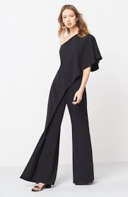 Adrianna Papell One Shoulder Jumpsuit Vestidos Macacao Feminino Longo Look Fashion