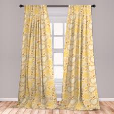 Browse 122 romantic curtains on houzz whether you want inspiration for planning romantic curtains or are building designer romantic curtains from scratch, houzz has 122 pictures from the best designers, decorators, and architects in the country, including w design interiors and michelle everett interior design. East Urban Home Ambesonne Yellow Curtains Childish Doodle Style Composition With Hearts And Flowers Romantic Valentines Day Window Treatments 2 Panel Set For Living Room Bedroom Decor 56 X 63 Multicolor Wayfair