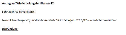 Maybe you would like to learn more about one of these? Vorlage Antrag Auf Wiederholung Der Schulklasse Convictorius