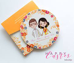 Retro Chic Saffron Creative Wedding Invitation Cards Retro Cartoon Il Indian Wedding Invitation Cards Fun Wedding Invitations Creative Wedding Invitations