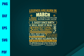 Legends Are Born In March Graphic By Bumblebeeshop Creative Fabrica