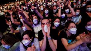 Find the perfect palamos spain people stock photo. 5 000 People Attend Barcelona Rock Concert After Taking Covid 19 Rapid Tests