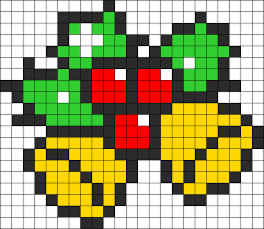 Bells And Holly Kandi Pattern Christmas Cross Stitch Patterns Free Pony Bead Patterns Cross Stitch Christmas Ornaments
