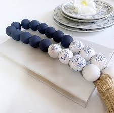 Maybe you would like to learn more about one of these? Rustic Shelf Decor Blue And White Wooden Bead Farmhouse Garland With Tassels Boys Room Personalised Gift Nursery Decor Tiered Tray Decor Ornaments Home Living Delage Com Br