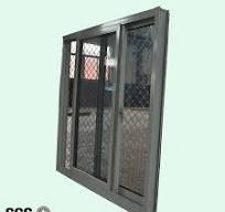 Aluminum Sliding Window with Stainless Steel Burglar Net K01085