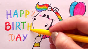 Pummel Einhorn Zeichnen Zum Geburtstag Malen Happy Birthday Drawing Unicorn For Friends Watch Geburtstag Bilder Birthday Drawing Bilder Zum Ausmalen