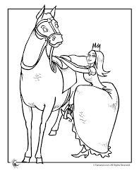 Horses are animals that have a character like humans, it is very sensitive can be unfriendly, wild, difficult to set, and can also be friendly even obey what people command, depending on their treatment. Princess Mounting Horse Coloring Page Woo Jr Kids Activities