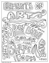 Then get these doodle art coloring pages for adults and start to express yourself with colors! Elements Of Art Classroom Doodles