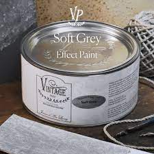 Another twist to gray painted furniture is this soft cloudy gray white paint used on another vintage buffet server. Effect Paint Soft Grey 1l Vintage Paint