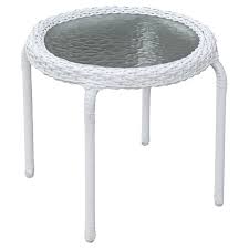 For example, when it is time to take out those family albums, appetizers, or any kind of space necessary you can count on your coffee table. Outdoor Wicker Tempered Glass Top End Table White At Home