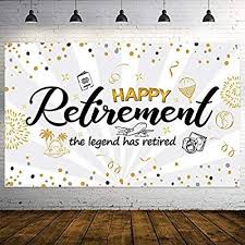 Amazon Com Happy Retirement Party Decorations Extra Large Fabric Black Gold Sig Retirement Party Banner Retirement Party Decorations Retirement Party Supplies