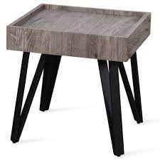 The magnussen t1648 harcourt wood rectangular end table is a stately piece that brings a wealth of class to your bedroom or living room. Stylecraft Natural Dark Sonoma Square Wood Side Table With Metal Hairpin Legs Overstock 30290481