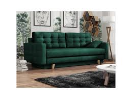 Nordic, canapé convertible, tissu gris argile. Canape Convertible Verat Kronos 19 Vert Bouteille Pieds Bois Coffre De Rangement Vente De Canape Droit Conforama