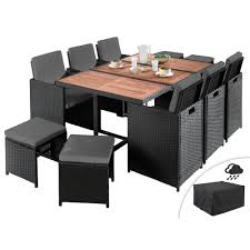 Housse table de jardin housse de protection bache resistante aux. Maya Salon De Jardin Encastrable 10 Places En Resine Tressee Noir Avec Coussins Gris Housse De Protection Couleur Noir Salon De Jardin Et Ensemble Repas