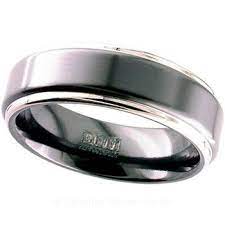 Geti Black And Natural Flat Zirconium Ring Black Rings Black Zirconium Ring Black Zirconium Wedding Ring