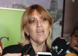 Irma Margarita Martínez, vicepresidenta primera del Banco Central de Cuba,  ofrece declaraciones a…