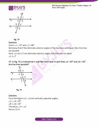 Two lines are parallel if and only if their slopes are equal. Rd Sharma Solutions For Class 7 Maths Chapter 14 Lines And Angles Exercise 14 2 Avail Free Pdf