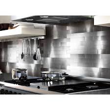 Peel and stick metal tile is a kind of creative and innovative aluminium sandwich plate with a self stick form on back, which is very easy diy. Peel And Stick Backsplash Tiles For Kitchen 3 X 6 Brushed Aluminum Mosaic