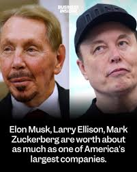 Elon Musk, Larry Ellison, and Mark Zuckerberg have grown much richer thanks  to huge AI demand growth in recent years. (Credit: Getty Images) #elonmusk  #larryellison #markzuckerberg