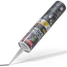 XFasten Silicone Sealant Waterproof Black Cartridge, 10.1 oz (Single Pack)