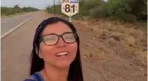 Famosa Influencer apareció en una ruta salteña a las 6 de la mañana: "Estoy  aquí amaneciendo"