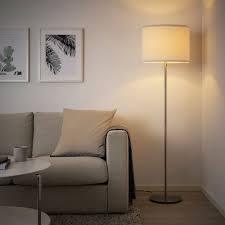 Ringsta Skaftet Floor Lamp With Led Bulb White Nickel Plated Ikea In 2020 White Floor Lamp Floor Lamp Ikea Floor Lamp