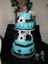 Gothic Black And Blue Wedding Cake Tiffany Blue And Black Wedding Decor Tiffany Blue And Black Wedding Wedding Cakes Blue Black And White Wedding Cake Tiffany Blue Wedding Cake