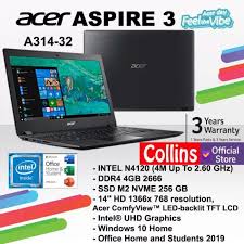 Acer aspire 3 series ini hadir dengan desain bodi yang begitu ramping sehingga tampak seperti laptop premium. Harga Spesifikasi Laptop Acer A314 32 Intel N4120 4gb Ssd 256gb 14 Intel Hd W10 Ohs Dan Perbandingan Toko Harga Indonesia
