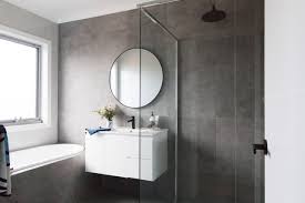 You want all those light and airy vibes, so it's time to consider gray. A Small Modern Bathroom In Charcoal And White Houzz Au