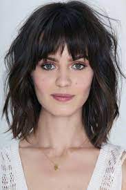 aktuelle bob frisuren mittellang mit pony bob frisur haarschnitt frisur pony lang