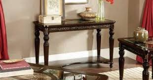 Home Elegance Russian Hill Dark Cherry Sofa Table With Glass Inset Wood Sofa Table Table Console Table